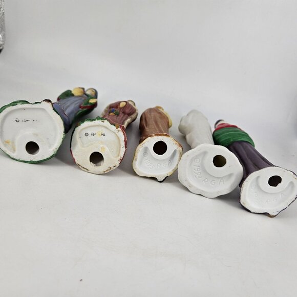 Nativity Scene Tall Skinny Porcelain Figures 5 Pcs Mary Joseph Baby Wise Man 10" - Picture 9 of 13